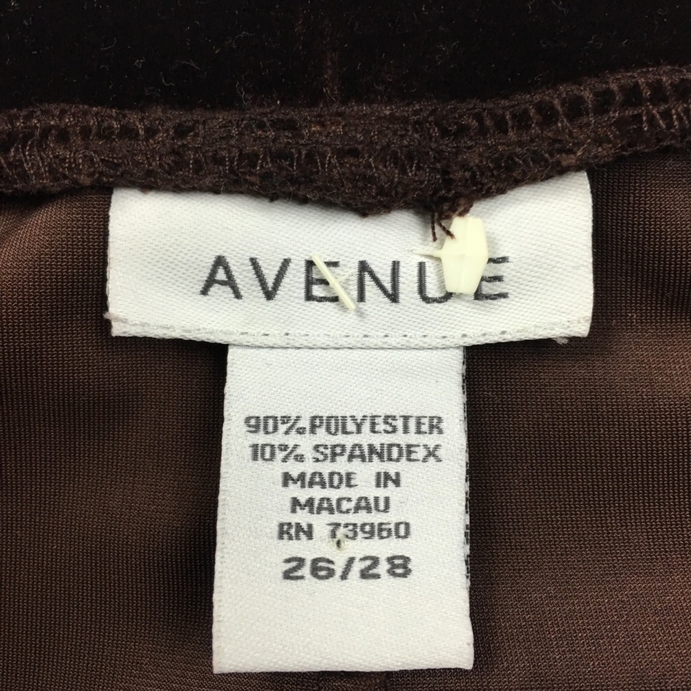 Avenue Plus Size Brown Velvet Pull-On Skirt - Picture 4 of 5
